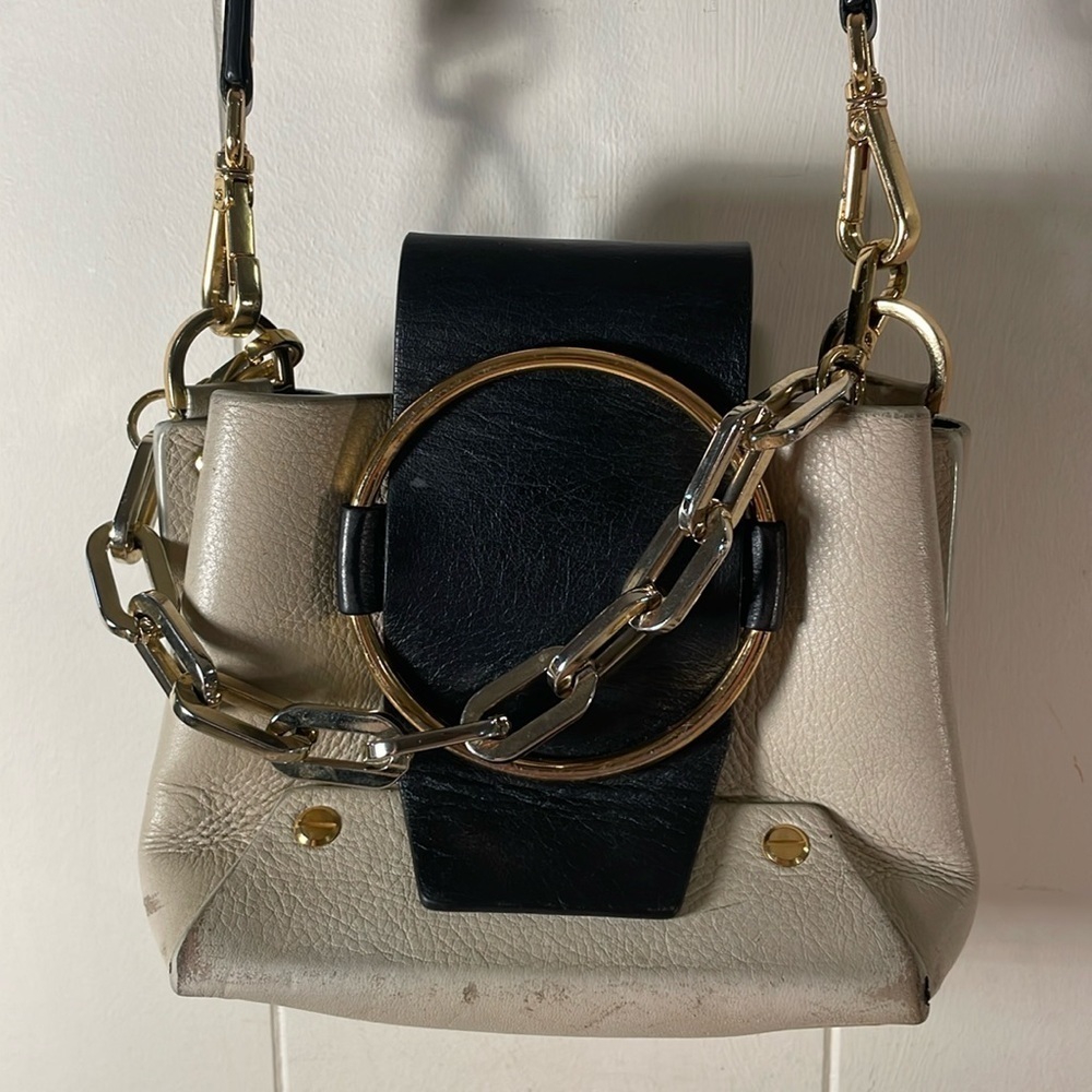 Yuzefi Delila Mini Bucket Bicolor Hand or Crossbody Bag Authentic